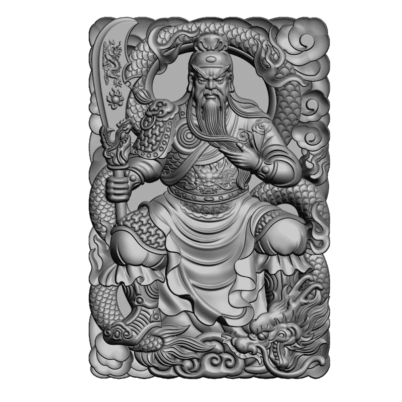 картинка Гуань Гун сидит D12-508 3D-STL.COM