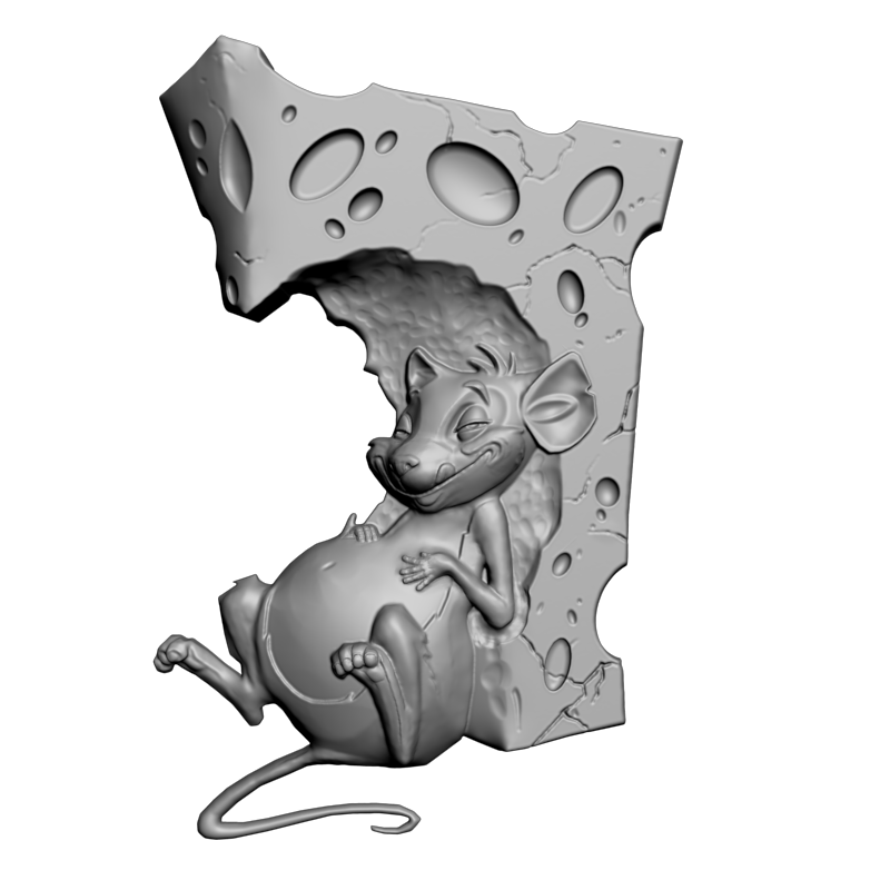 картинка Крыска с сыром P4-445 3D-STL.COM
