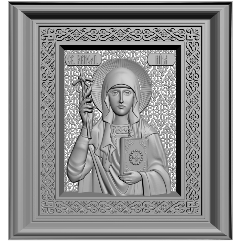 картинка Святая Нина в окладе V3-352 3D-STL.COM