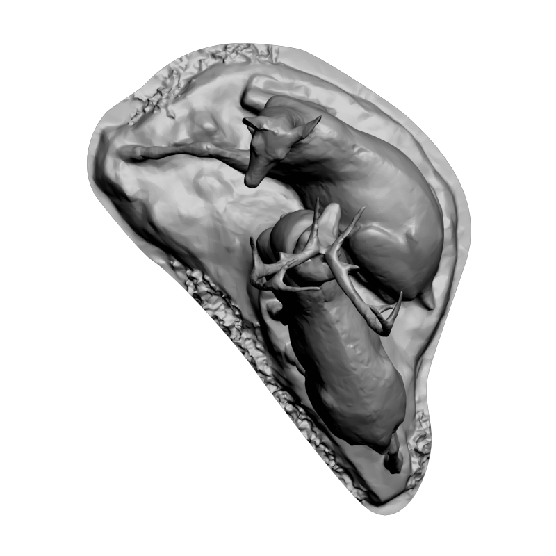 картинка два оленя фигурка F1-315 3D-STL.COM