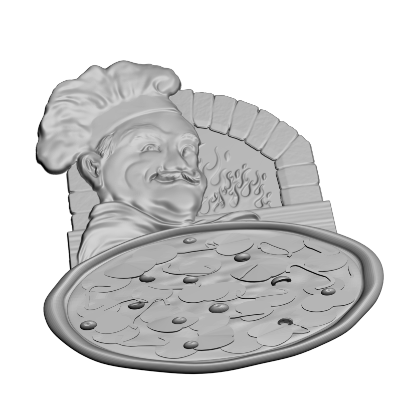 картинка Повар с пицей L1-103 3D-STL.COM