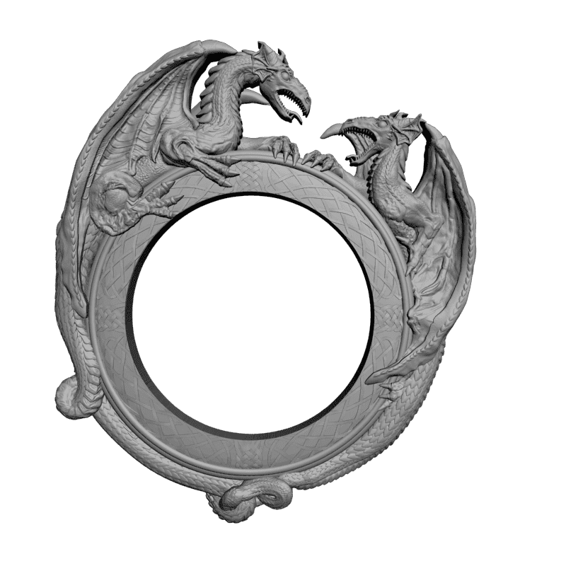 картинка Рама круглая с драконами D14-305 3D-STL.COM