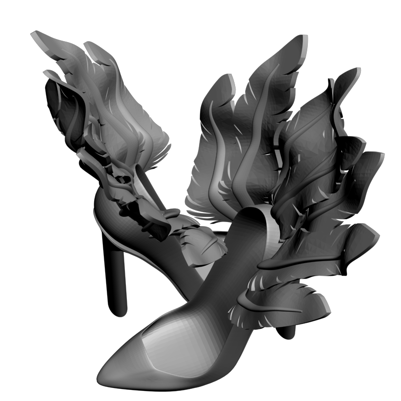 картинка Женская обувь с перьями P4-302 3D-STL.COM