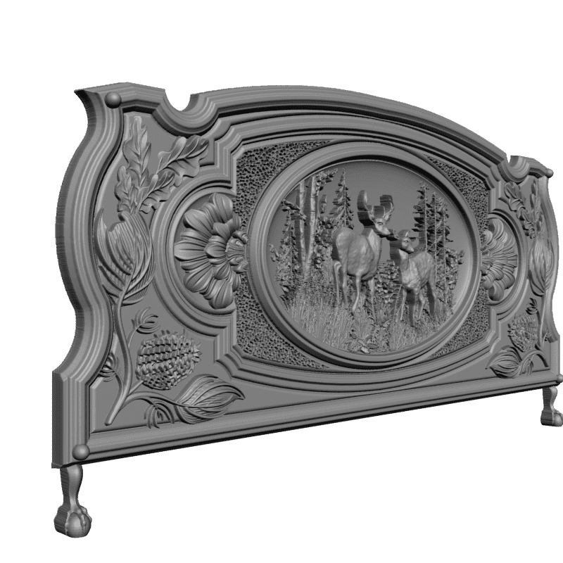 картинка Спинка кровати с оленями M4-082 3D-STL.COM