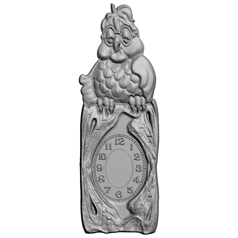 картинка Часы с совой P3-046 3D-STL.COM