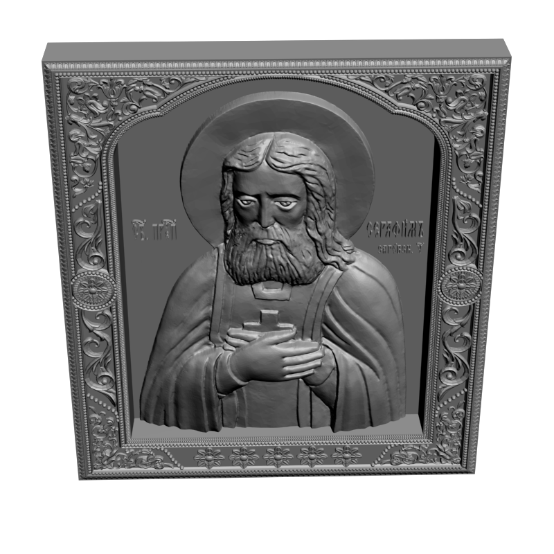 картинка Икона святого преподобного Серафима Саровского V3-457 3D-STL.COM