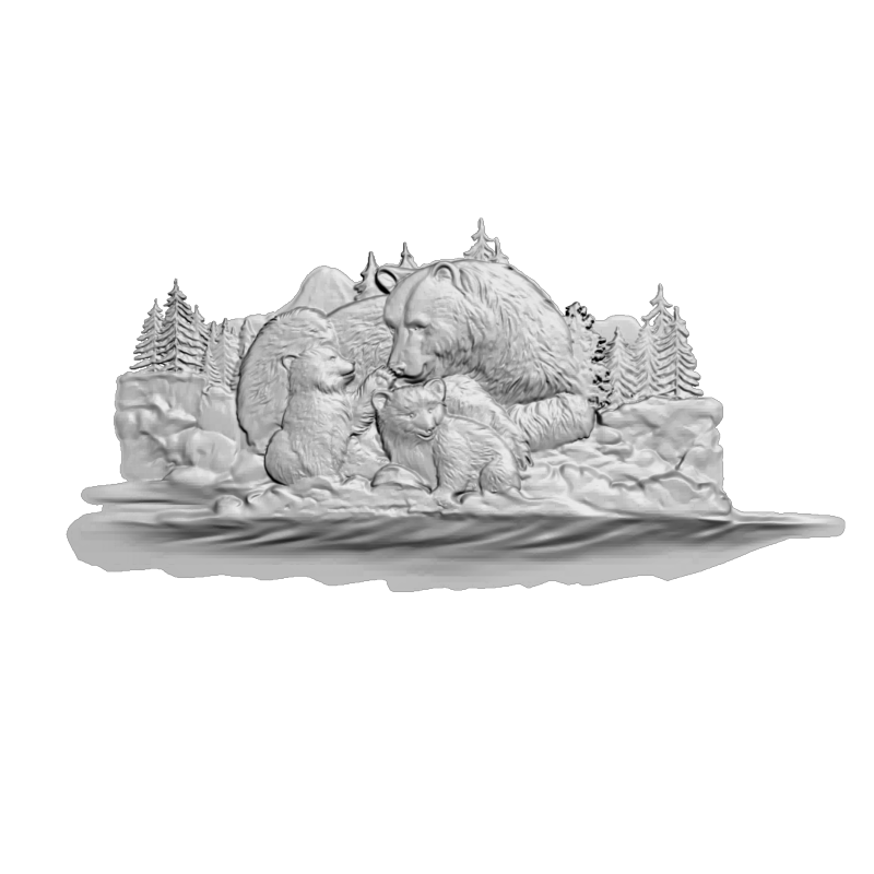 картинка Стая медведей панно F1-314 3D-STL.COM
