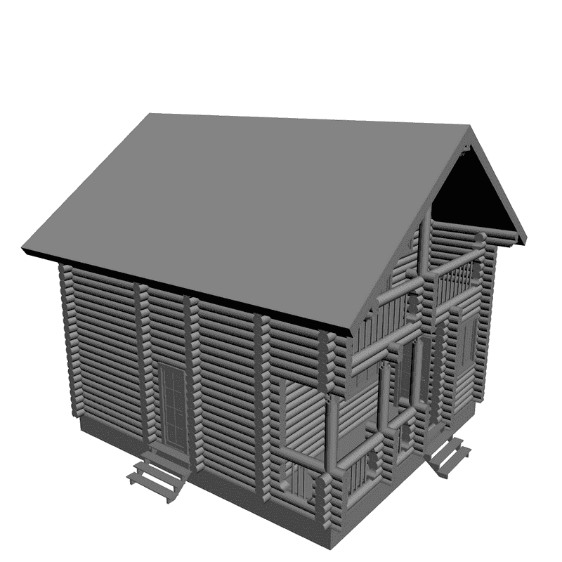 картинка Бревенчатый дом H1-005 3D-STL.COM