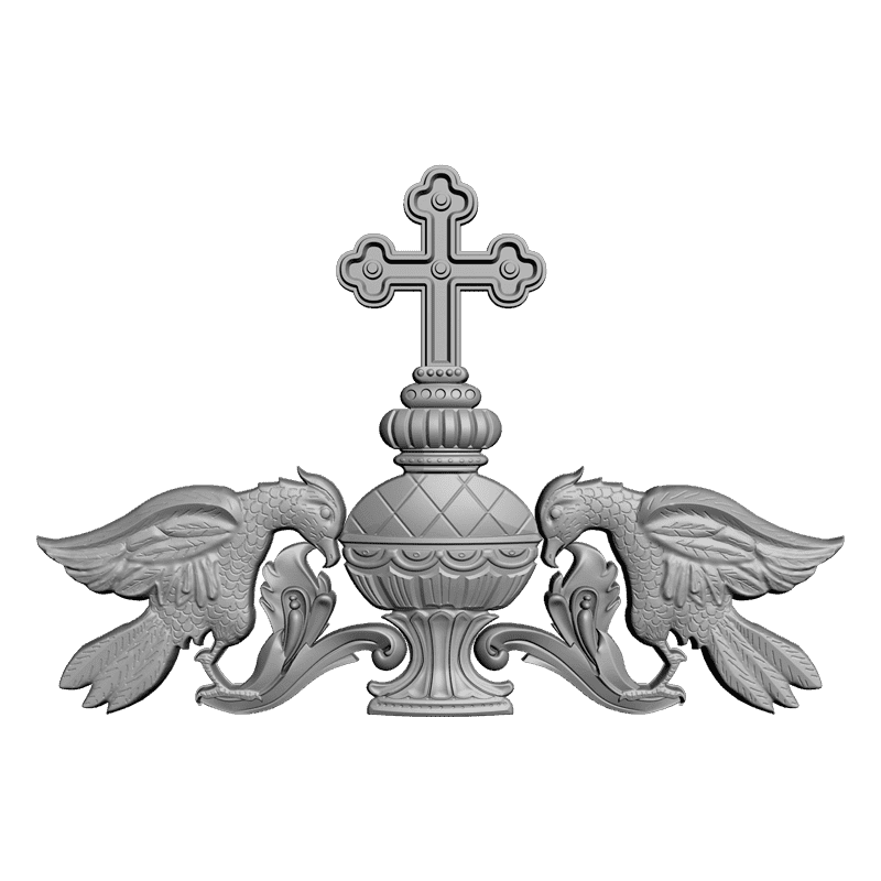 картинка Верх с крестом и птицами V9-014 3D-STL.COM