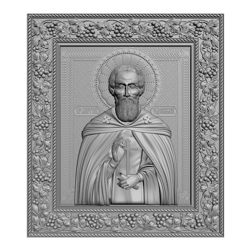 картинка Преподобный Сергий Радонежский V3-083 3D-STL.COM
