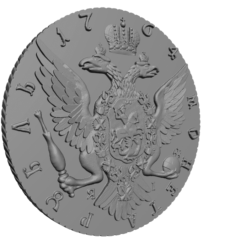 картинка Один рубль 1764г P4-219 3D-STL.COM