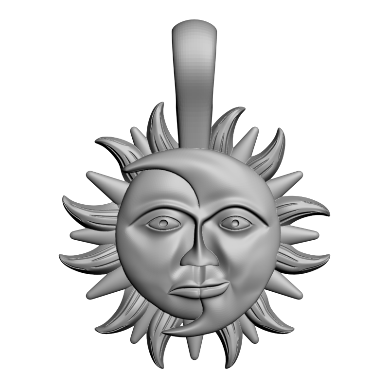 картинка Медальон Солнце-луна RY5-119 3D-STL.COM