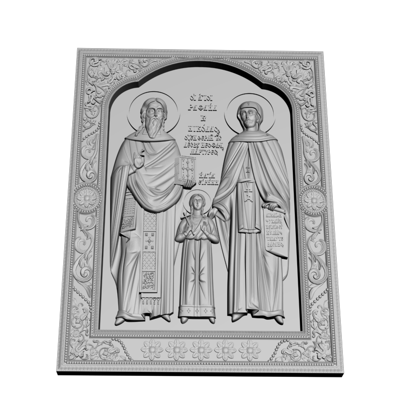 картинка Икона Святых великомучеников Рафаила Николая и Ирины V3-460 3D-STL.COM