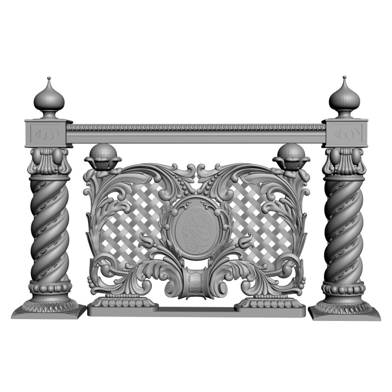 картинка Столбы с ограждением D17-045 3D-STL.COM