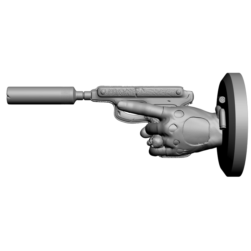 картинка Рука с пистолетом RO2-026 3D-STL.COM