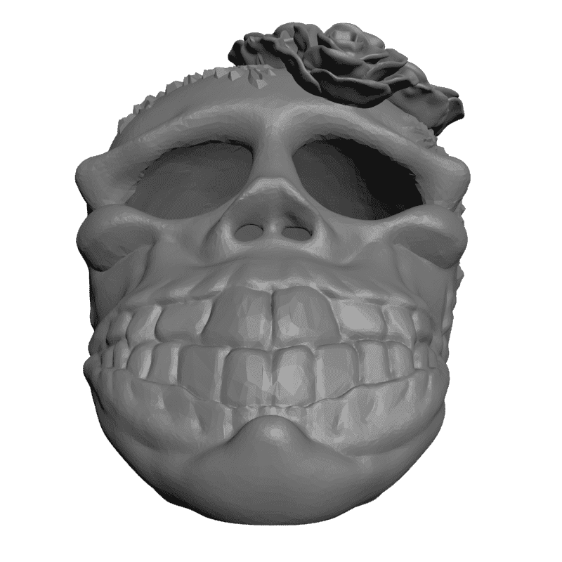картинка Цветок Череп Искусство L5-042 3D-STL.COM