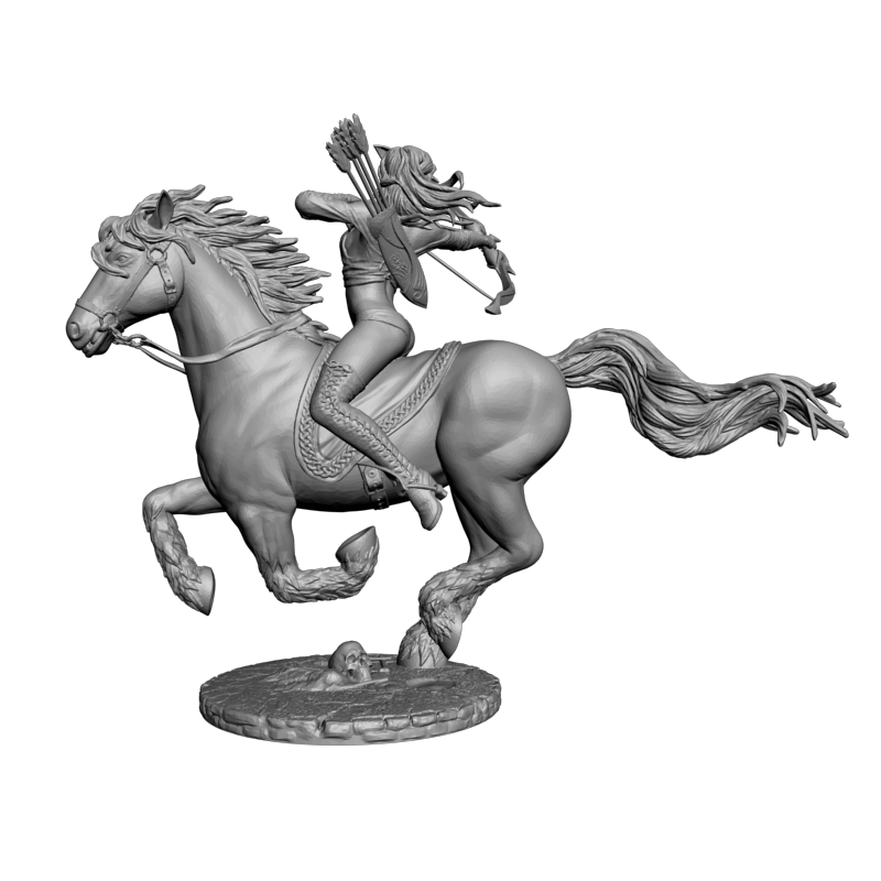 картинка Эльф на лошади L3-393 3D-STL.COM