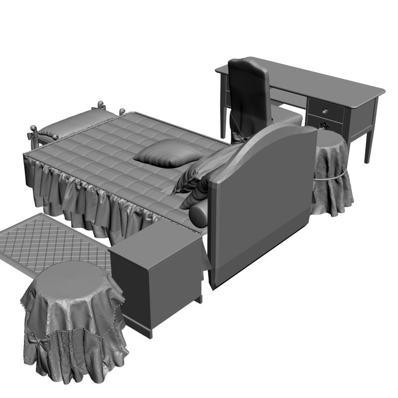 картинка Набор Мебель Halley M13-046 3D-STL.COM