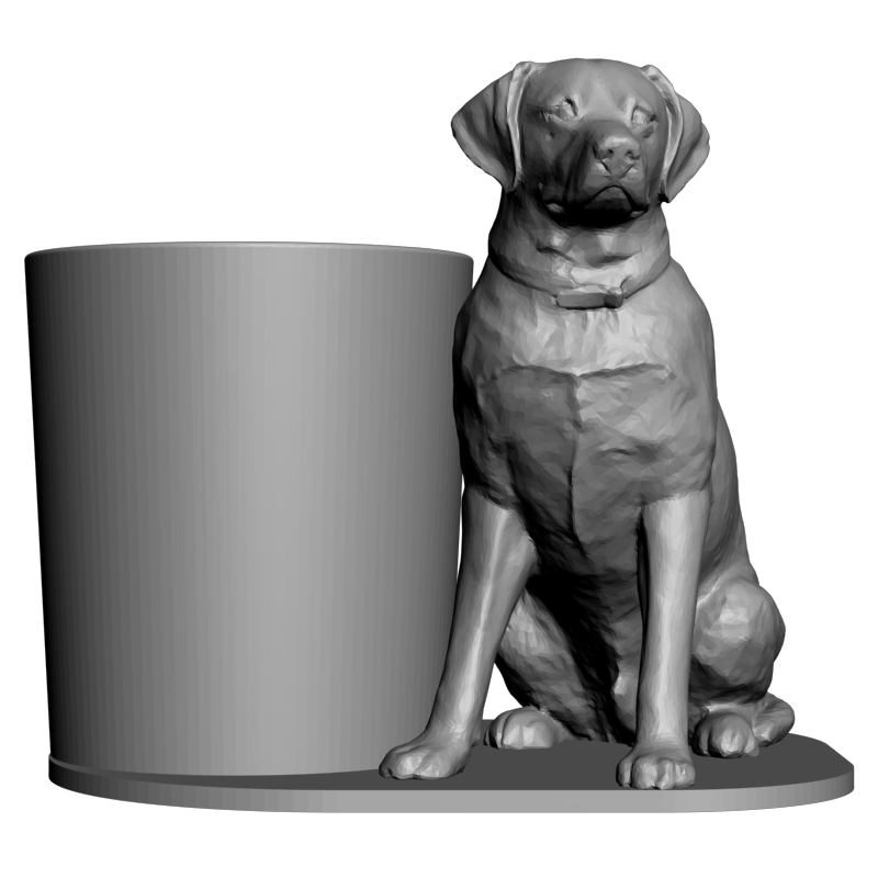 картинка Собака с кружкой P4-354 3D-STL.COM