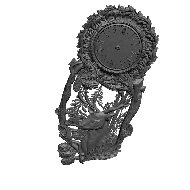 картинка Часы с оленем P3-033 3D-STL.COM