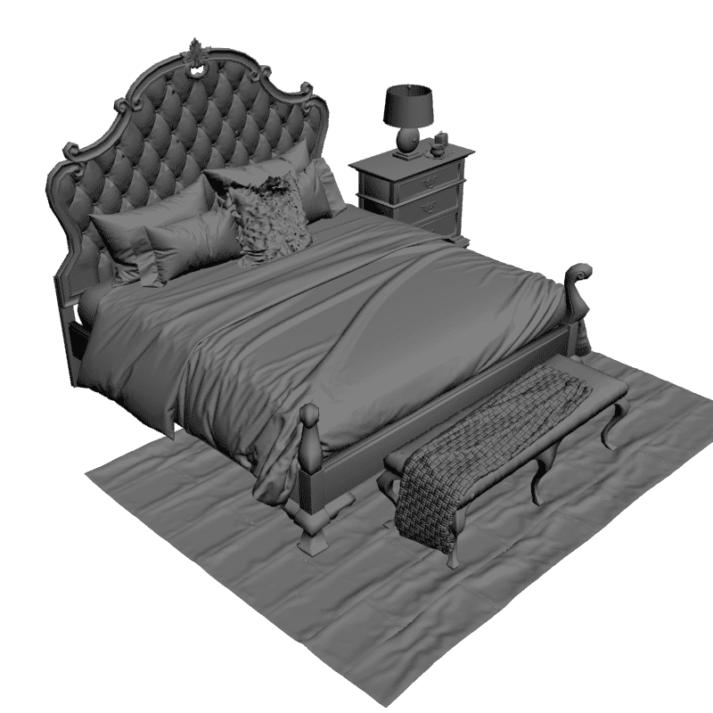 картинка Спальня. Набор мебели M4-080 3D-STL.COM