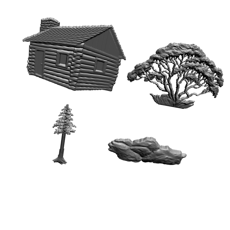 картинка Дерево. Набор №6 F4-016 3D-STL.COM