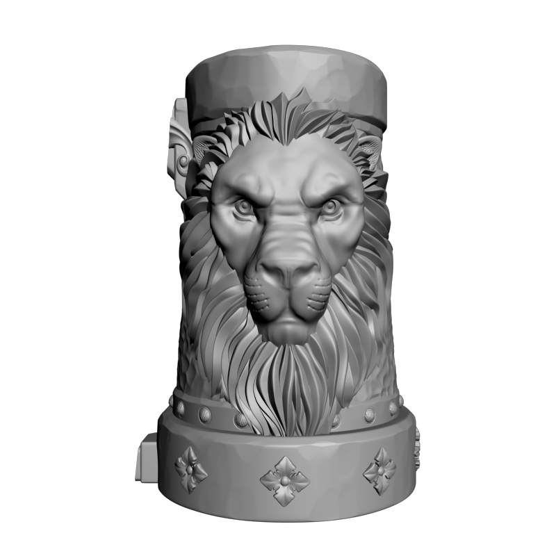 картинка Кружка с головой льва H5-135 3D-STL.COM