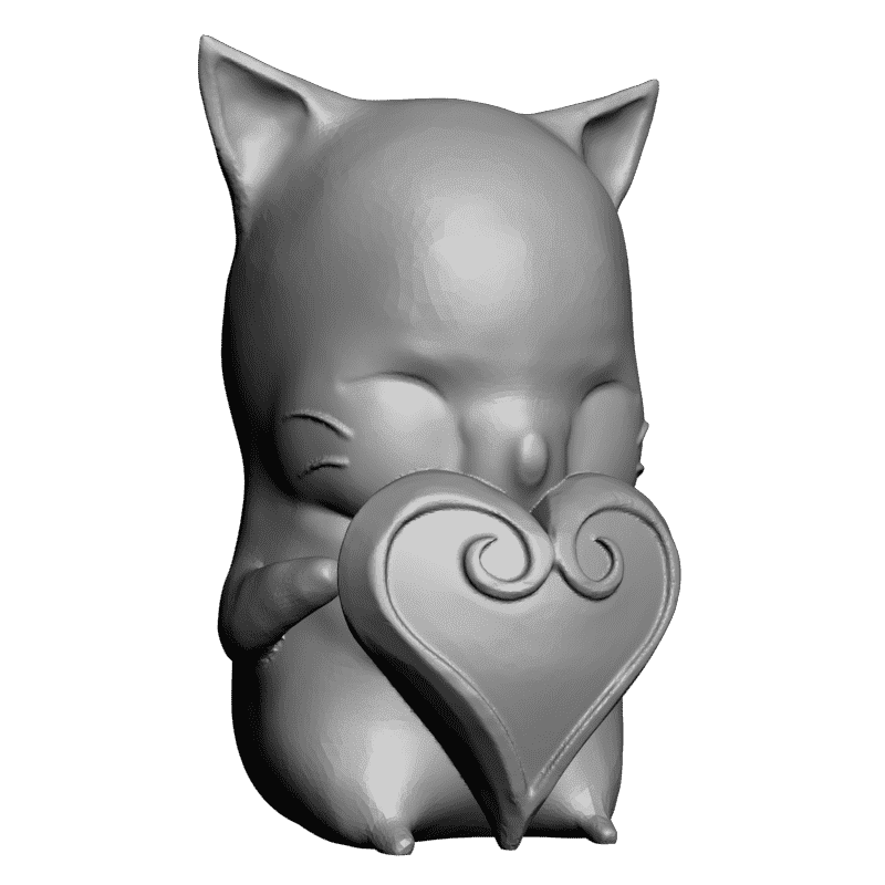 картинка Котик с сердечком PI1-235 3D-STL.COM