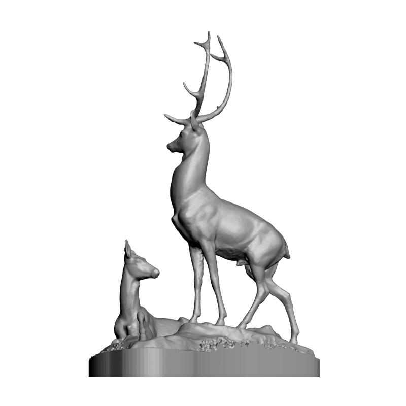 картинка два оленя фигурка F1-315 3D-STL.COM