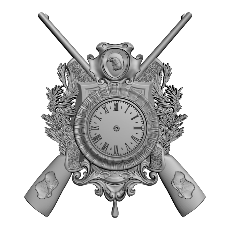 картинка Часы с ружьями P3-145 3D-STL.COM