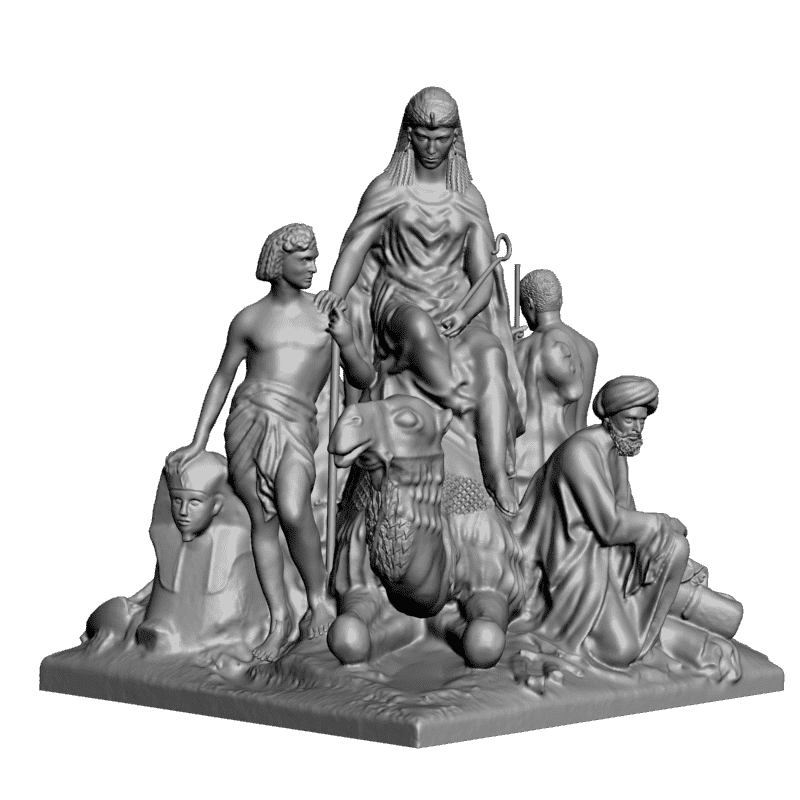 картинка Сельские жители и верблюд L3-182 3D-STL.COM