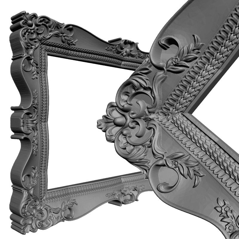 картинка Рама прямоугольная под зеркало D14-310 3D-STL.COM
