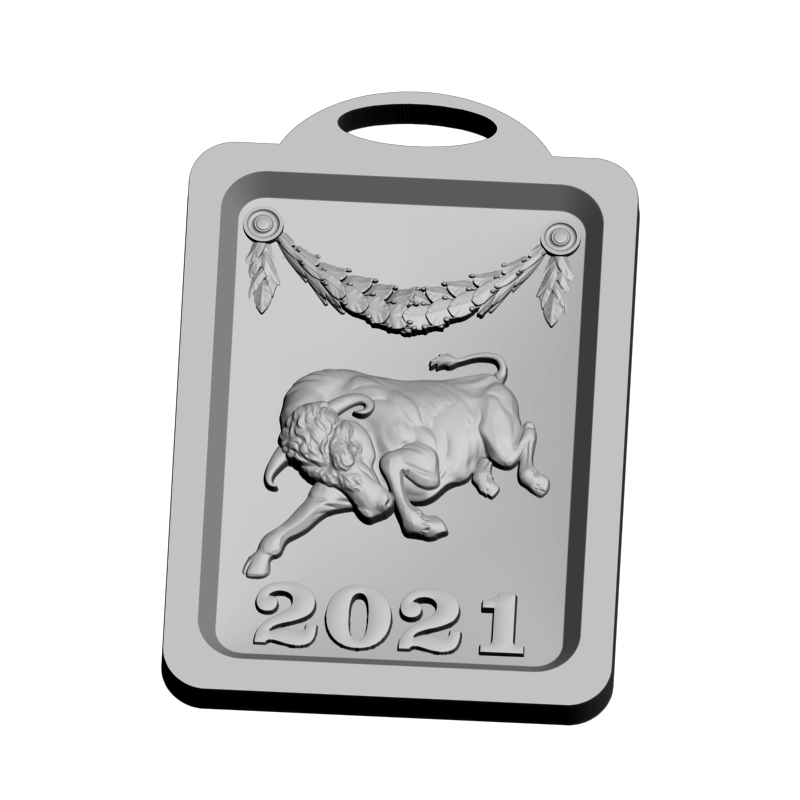 картинка Новогодняя разделочная доска Бык RP4-022 3D-STL.COM