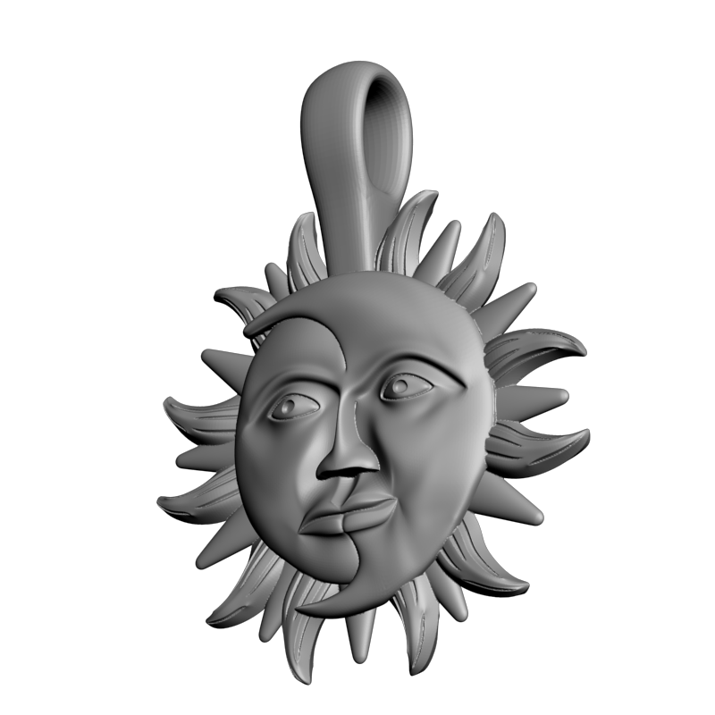 картинка Медальон Солнце-луна RY5-119 3D-STL.COM
