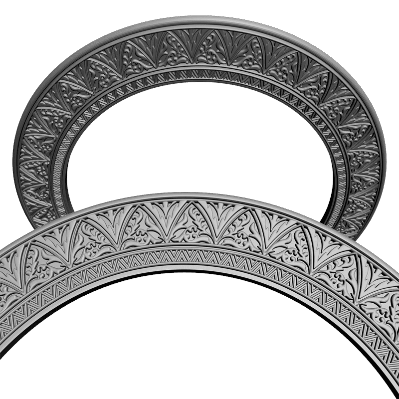 картинка Рамка круглая резная D14-022 3D-STL.COM