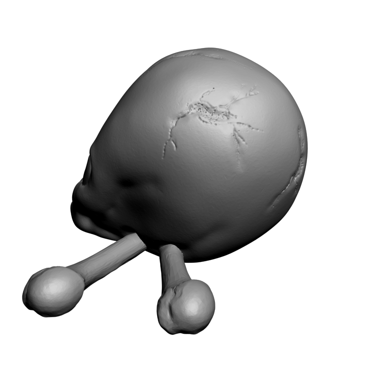 картинка Череп и кости Инопланетянина L5-087 3D-STL.COM