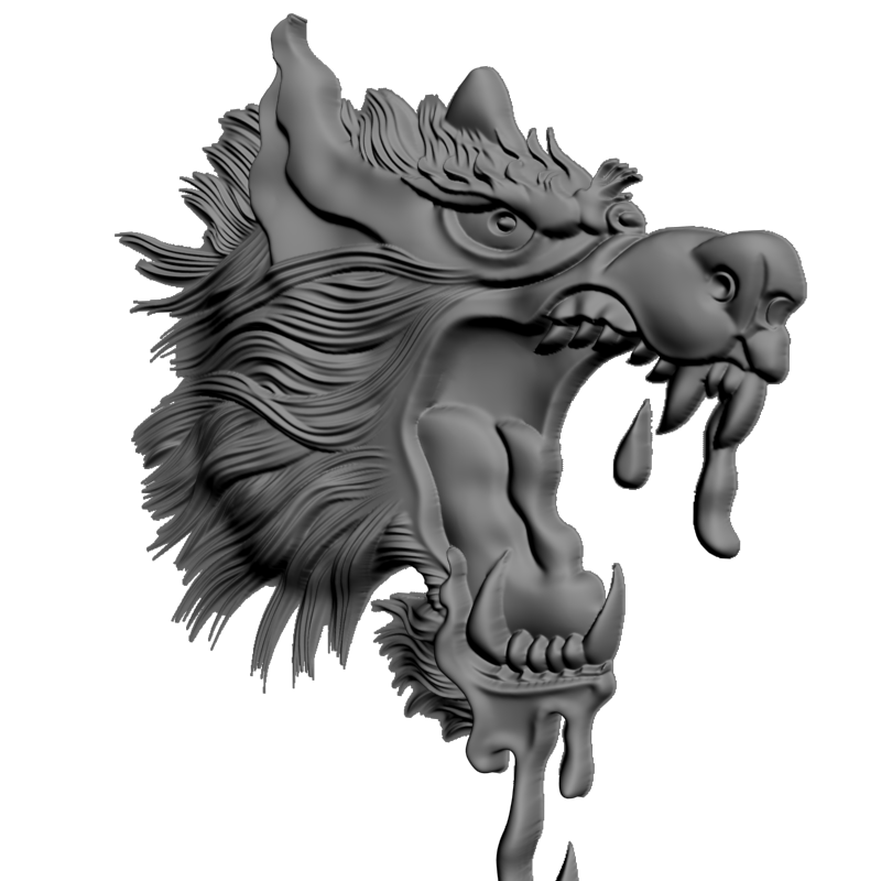 картинка Голова волка F1-228 3D-STL.COM