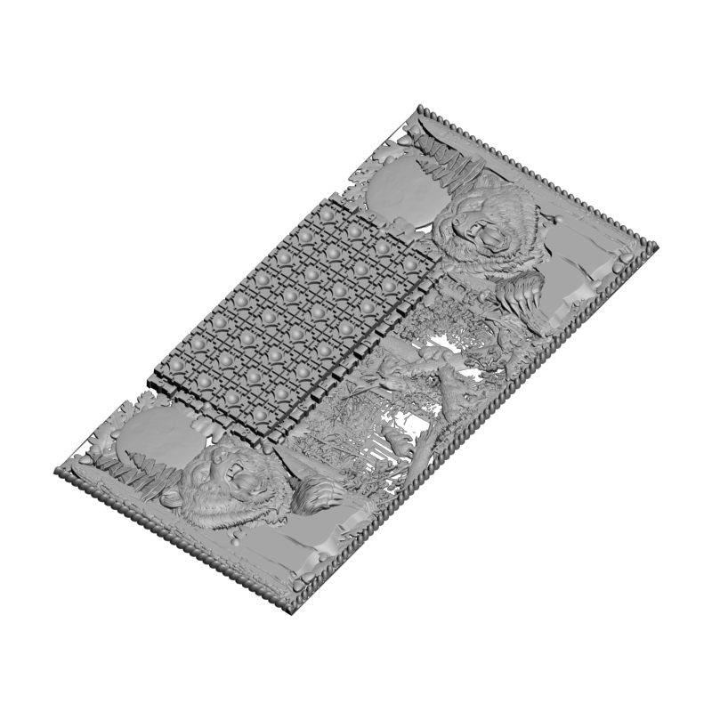 картинка Шахматная доска Медведи PI3-153 3D-STL.COM