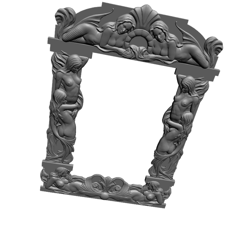 картинка Рама с русалками D14-187 3D-STL.COM