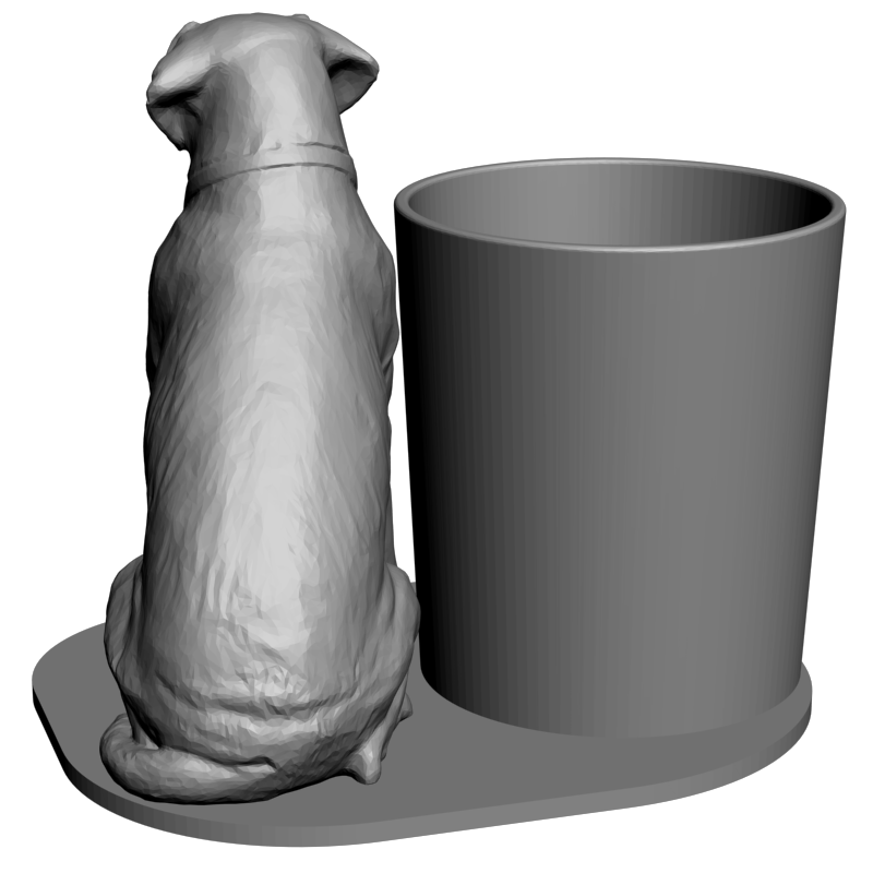 картинка Собака с кружкой P4-354 3D-STL.COM