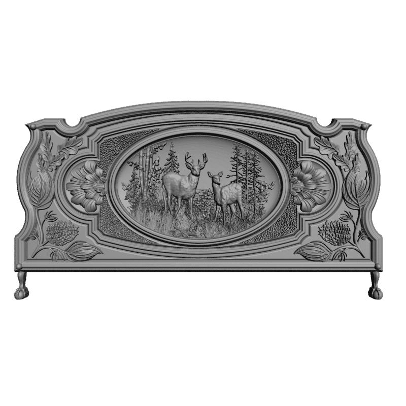 картинка Спинка кровати с оленями M4-082 3D-STL.COM