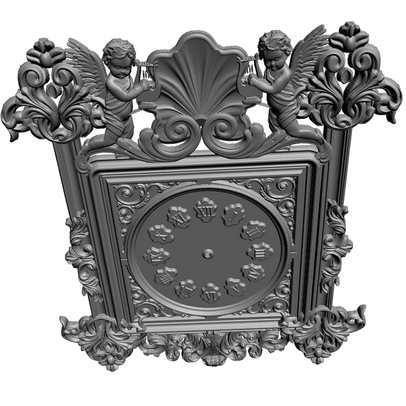 картинка Часы с ангелочками P3-009 3D-STL.COM