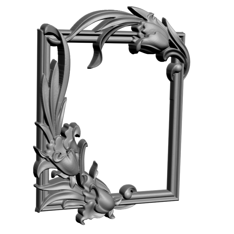картинка Рама прямоугольная резная D14-382 3D-STL.COM