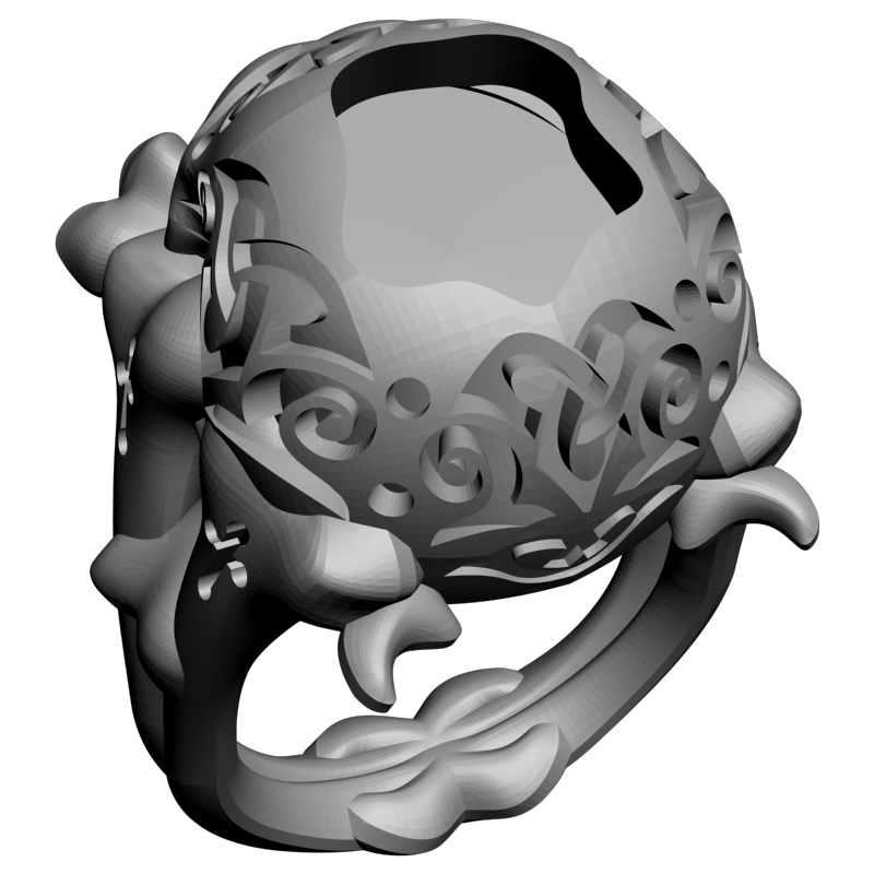 картинка Кольцо черепа RY2-124 3D-STL.COM