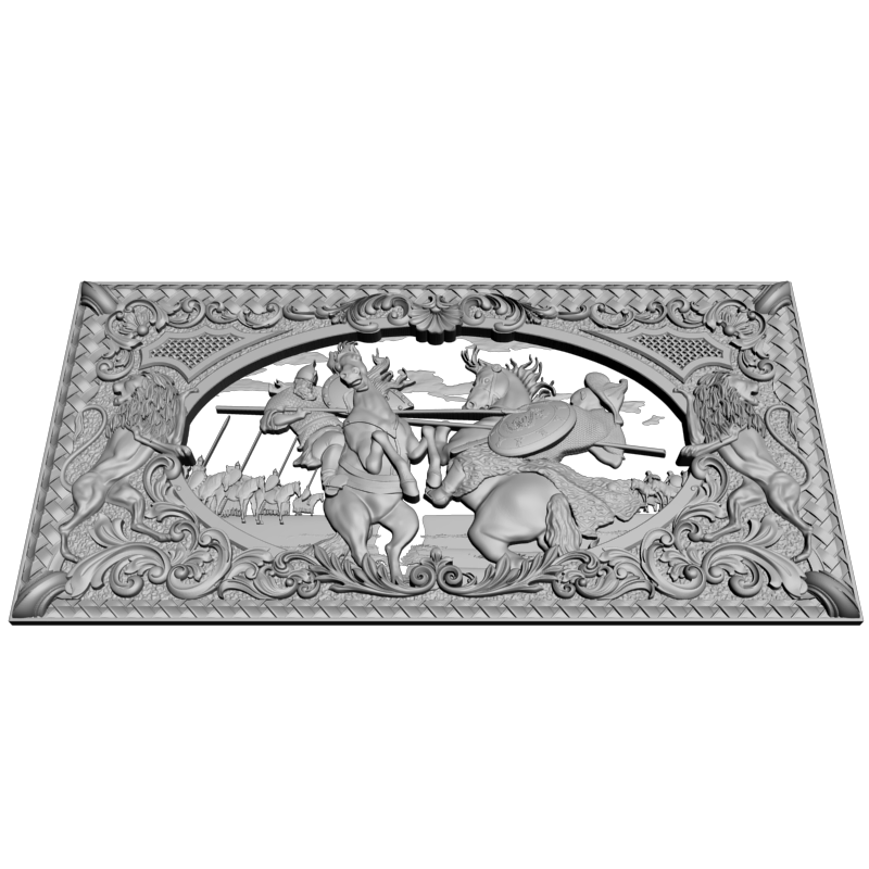 картинка Нарды Битва Челубея с Пересветом PI2-104 3D-STL.COM