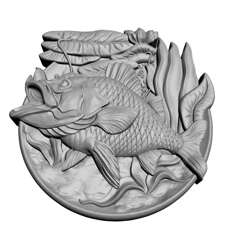 картинка Окунь панно F5-060 3D-STL.COM