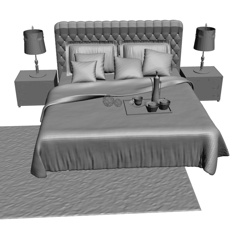 картинка Кровать с двумя тумбочками M4-091 3D-STL.COM