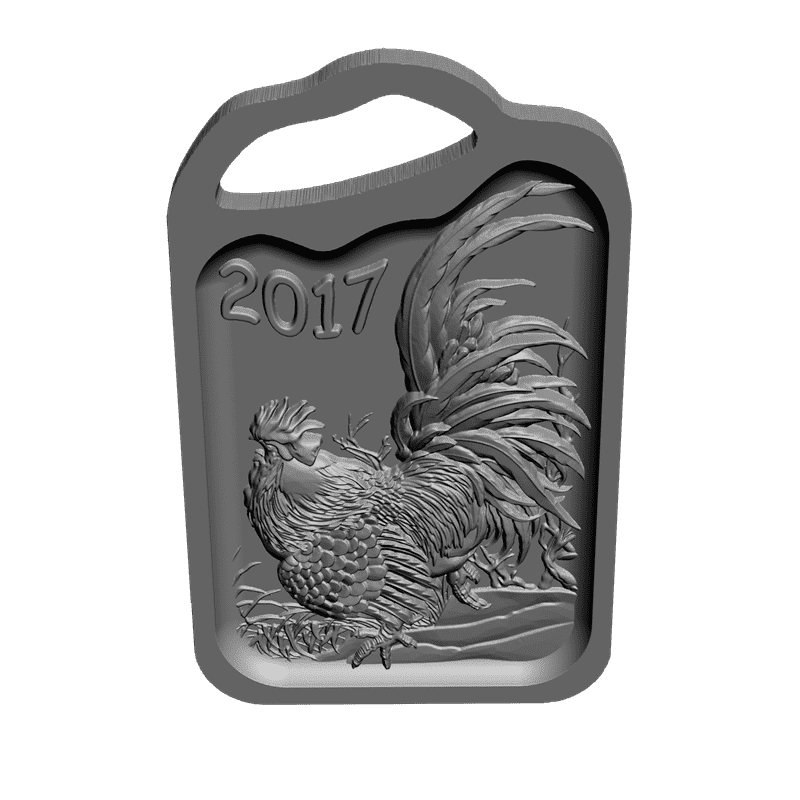картинка Доска разделочная. Петух 2017 P4-061 3D-STL.COM