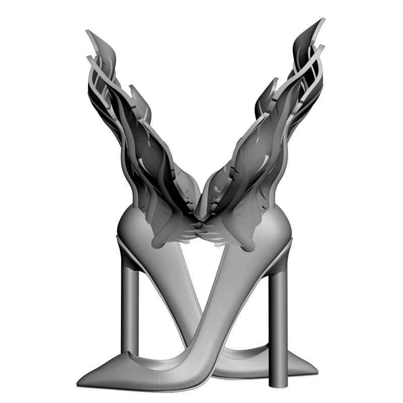картинка Женская обувь с перьями P4-302 3D-STL.COM