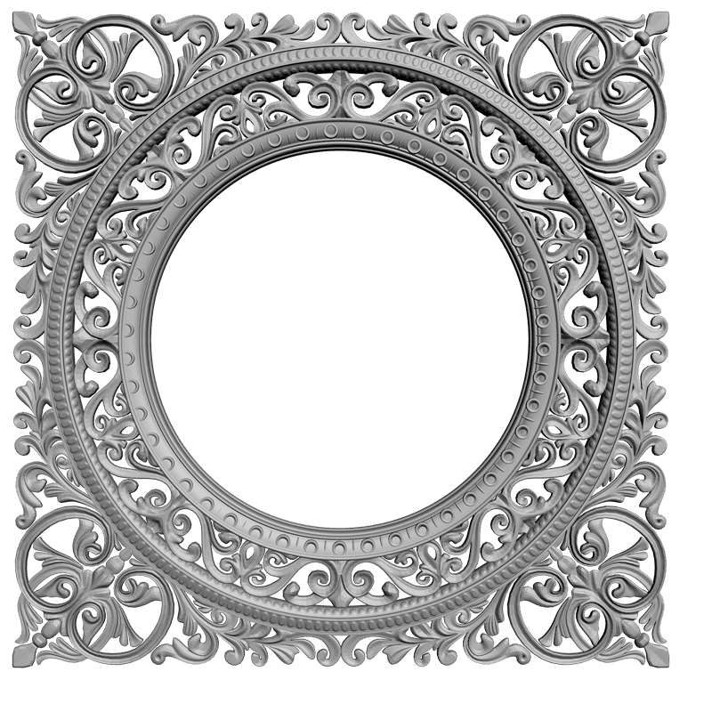 картинка Рама круглая резная D14-249 3D-STL.COM
